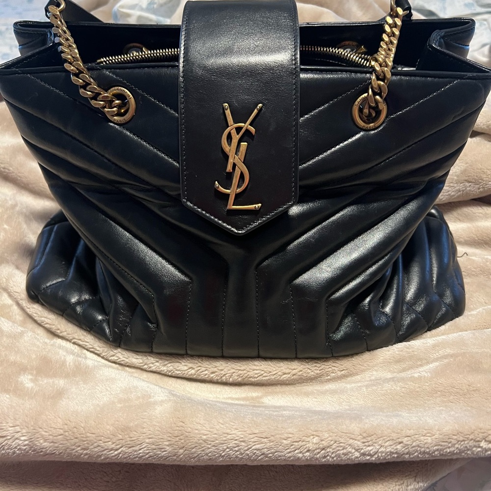 YSL Black Leather Shoulder Bag